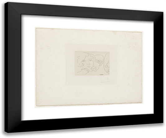 Head of a Young Girl and Two Goldfish 24x20 Black Modern Wood Framed Art Print Poster by Matisse, Henri