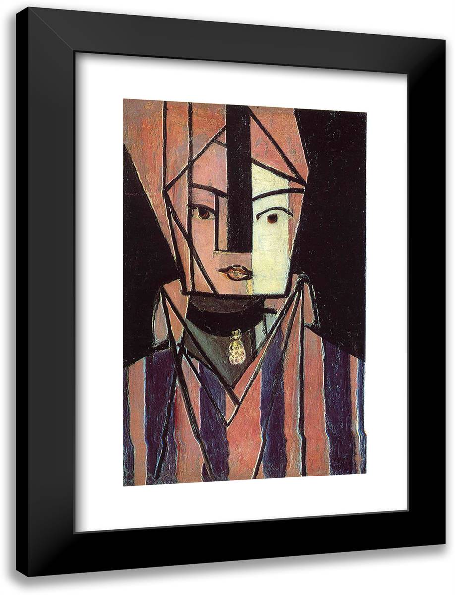 Head White and Pink 18x24 Black Modern Wood Framed Art Print Poster by Matisse, Henri