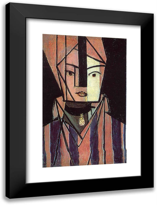 Head White and Pink 18x24 Black Modern Wood Framed Art Print Poster by Matisse, Henri