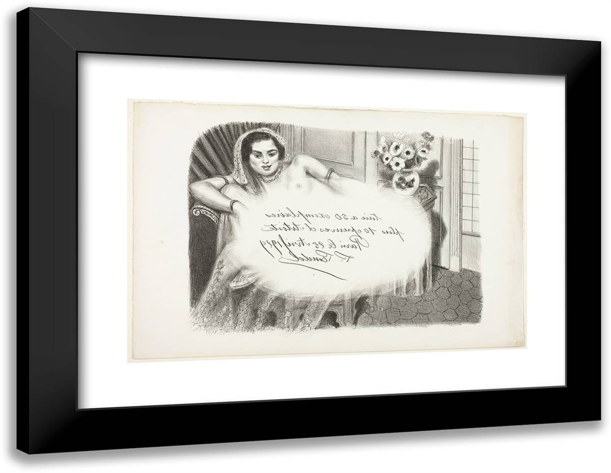 Hindu in a Tulle Skirt 24x19 Black Modern Wood Framed Art Print Poster by Matisse, Henri