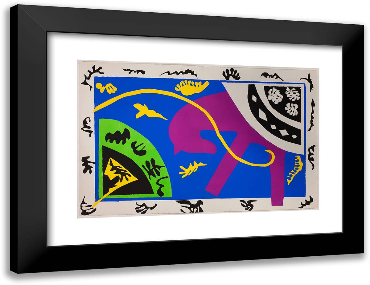 Horse, Rider, and Clown, from Jazz 24x18 Black Modern Wood Framed Art Print Poster by Matisse, Henri