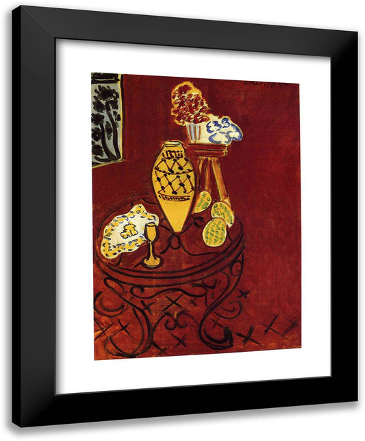 Interior in Venetian Red 19x24 Black Modern Wood Framed Art Print Poster by Matisse, Henri