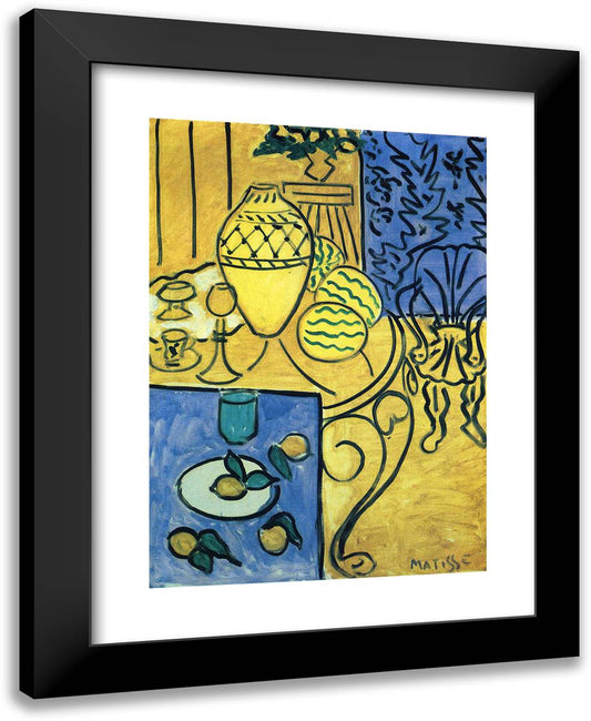 Interior in Yellow 19x24 Black Modern Wood Framed Art Print Poster by Matisse, Henri