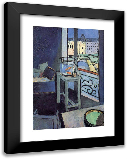 Interior with a Bowl with Red Fish 19x24 Black Modern Wood Framed Art Print Poster by Matisse, Henri