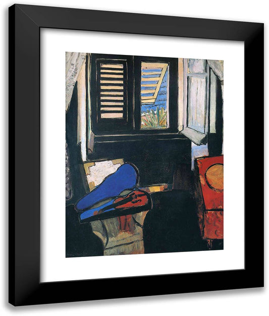 Interior with a VIolin 20x24 Black Modern Wood Framed Art Print Poster by Matisse, Henri
