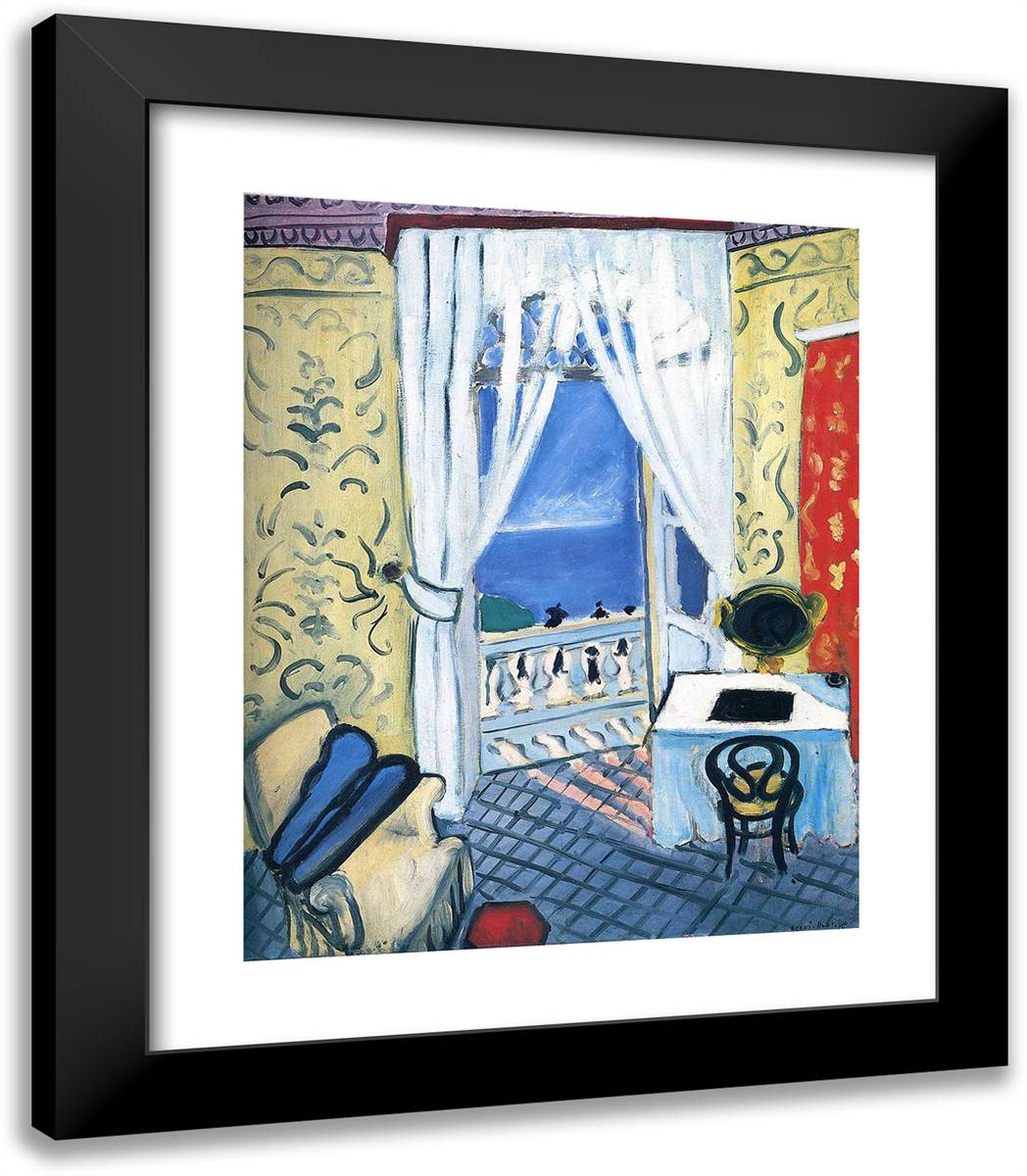 Interior with a VIolin Case 20x23 Black Modern Wood Framed Art Print Poster by Matisse, Henri