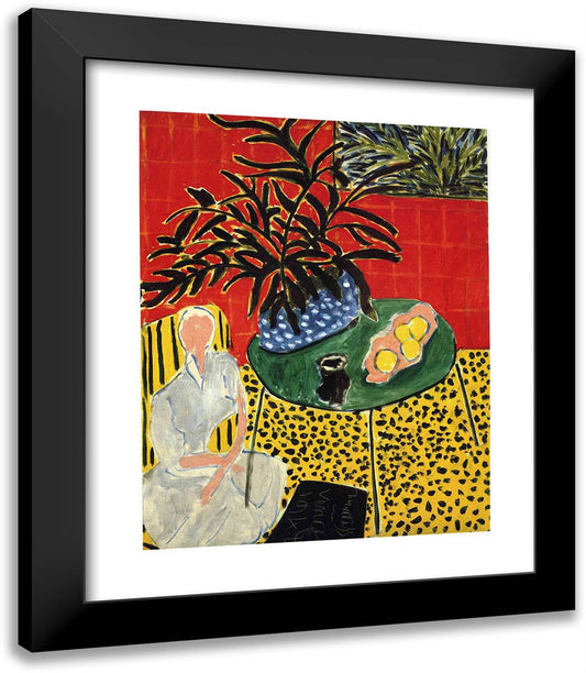 Interior with Black Fern  20x23 Black Modern Wood Framed Art Print Poster by Matisse, Henri