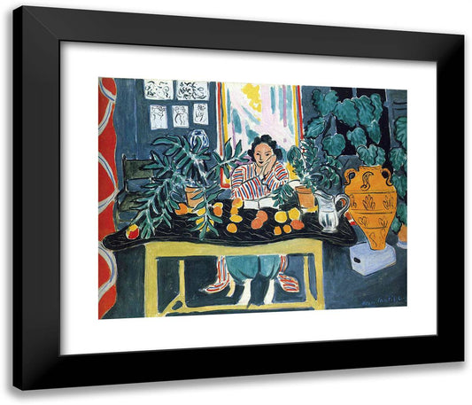 Interior with Etruscan Vase 23x20 Black Modern Wood Framed Art Print Poster by Matisse, Henri