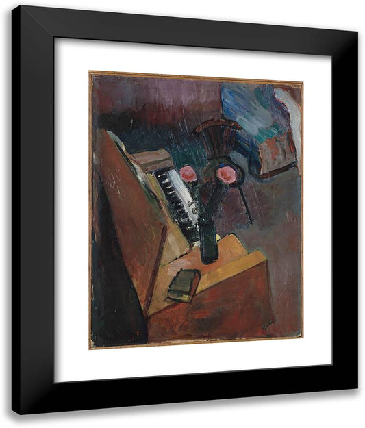Interior with Harmonium 20x24 Black Modern Wood Framed Art Print Poster by Matisse, Henri