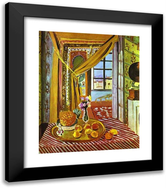 Interior with Phonograph 20x23 Black Modern Wood Framed Art Print Poster by Matisse, Henri