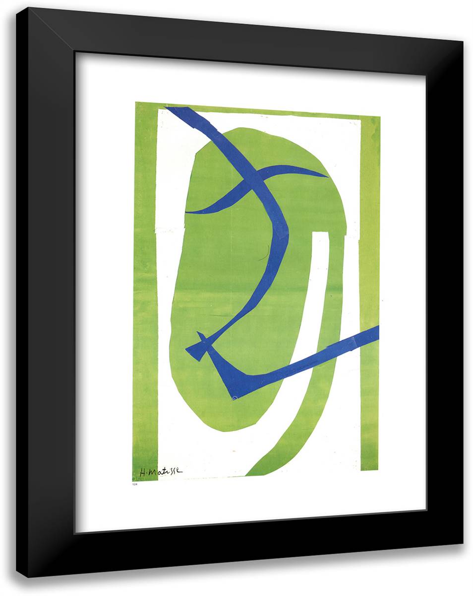 Japanese Mask 18x24 Black Modern Wood Framed Art Print Poster by Matisse, Henri