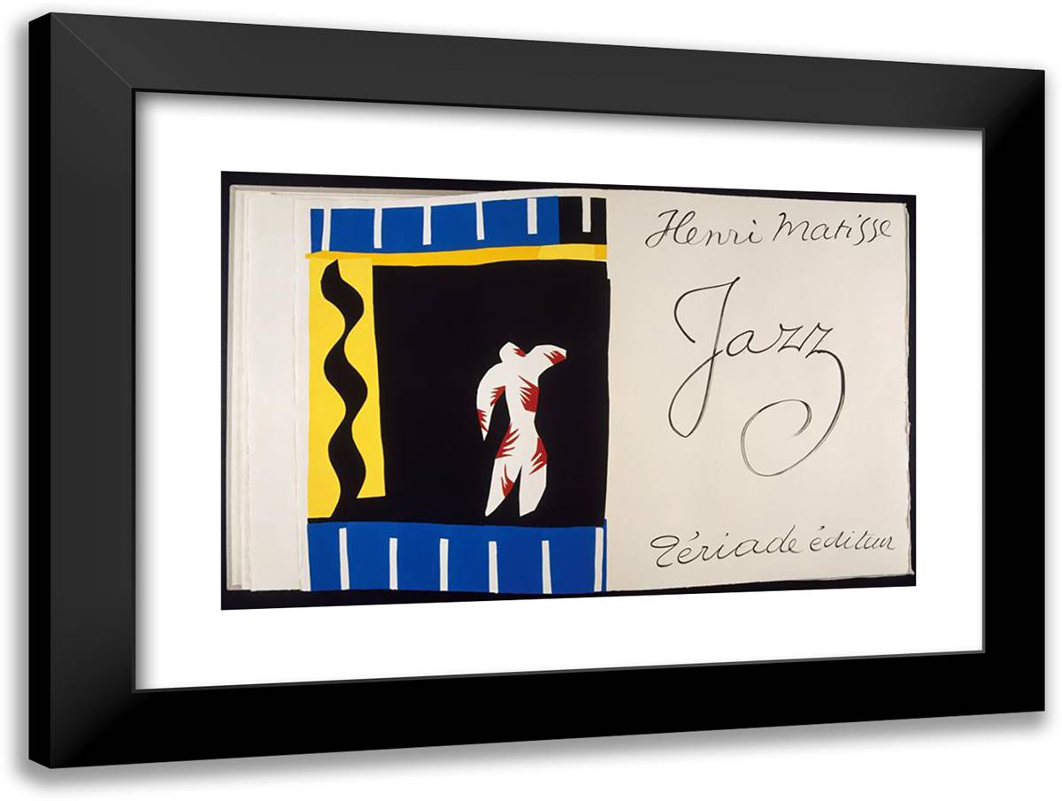 Jazz Book 24x18 Black Modern Wood Framed Art Print Poster by Matisse, Henri