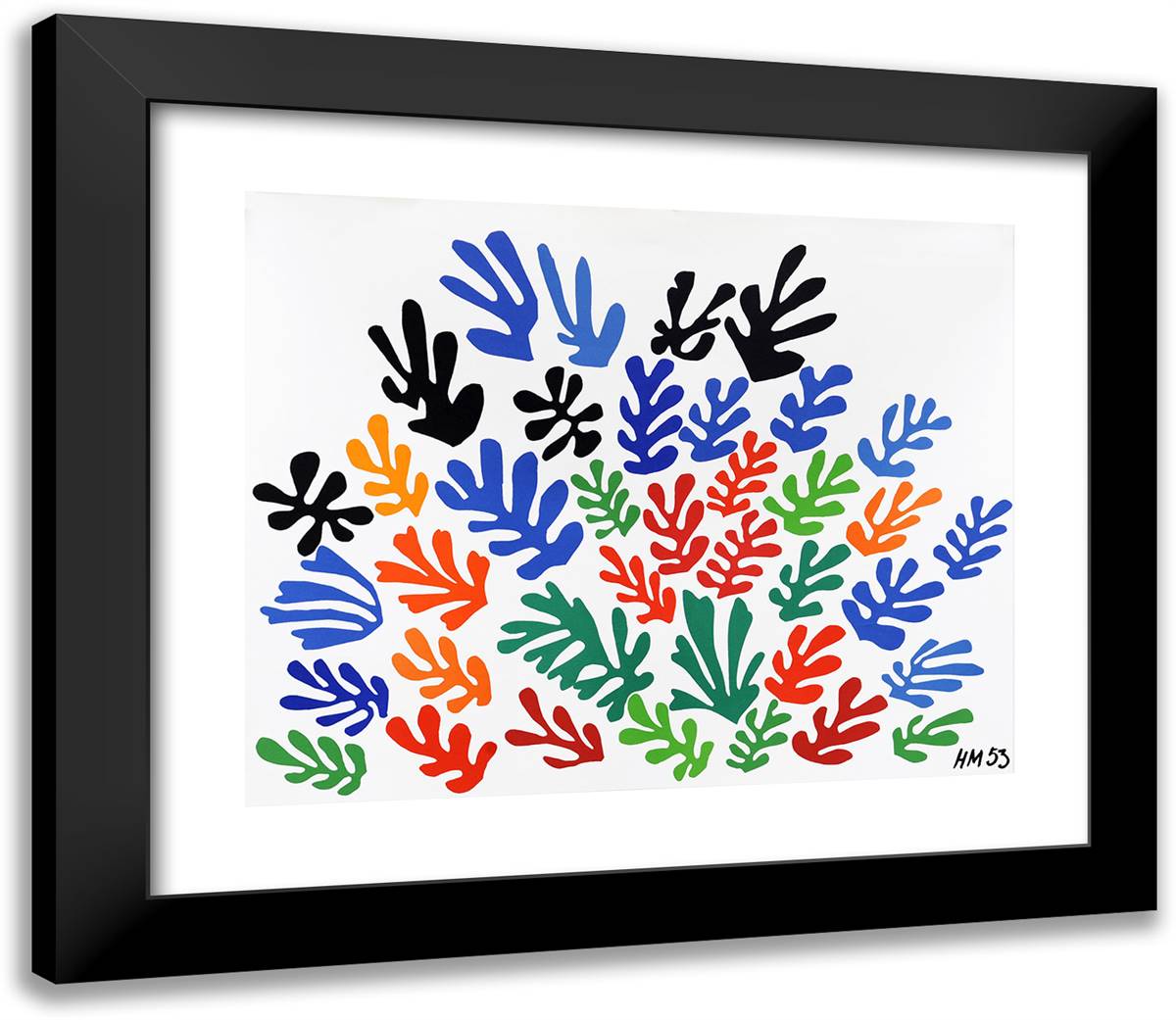 La Gerbe 23x20 Black Modern Wood Framed Art Print Poster by Matisse, Henri