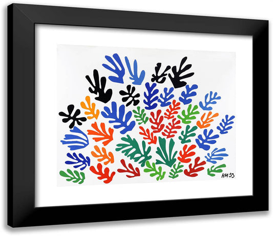 La Gerbe 23x20 Black Modern Wood Framed Art Print Poster by Matisse, Henri