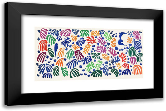 La Perruche Et La Sirene 24x16 Black Modern Wood Framed Art Print Poster by Matisse, Henri