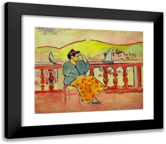 Lady on a Terrace  23x20 Black Modern Wood Framed Art Print Poster by Matisse, Henri