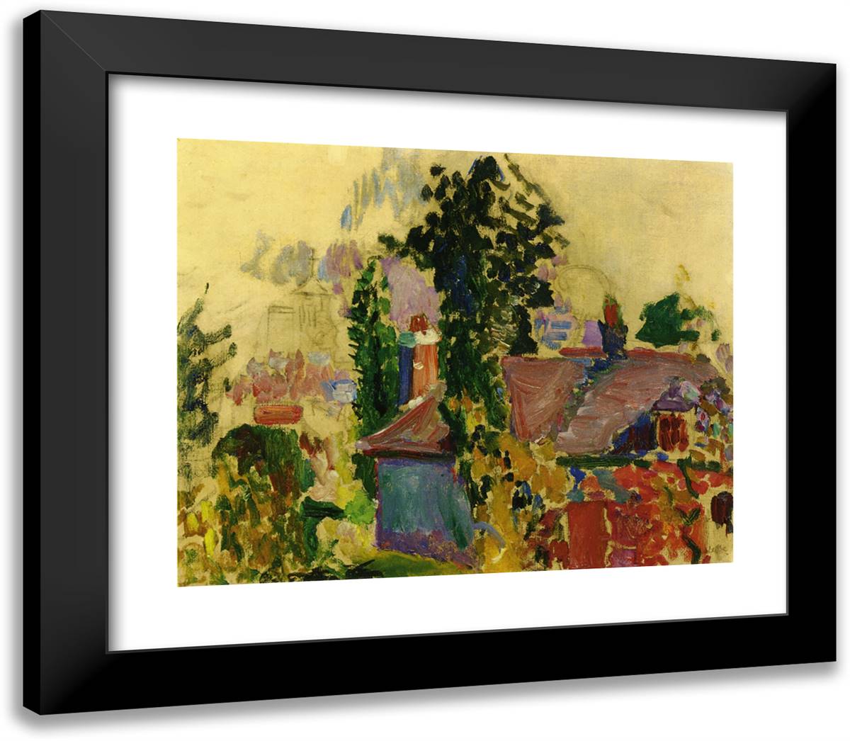 Landscape 23x20 Black Modern Wood Framed Art Print Poster by Matisse, Henri