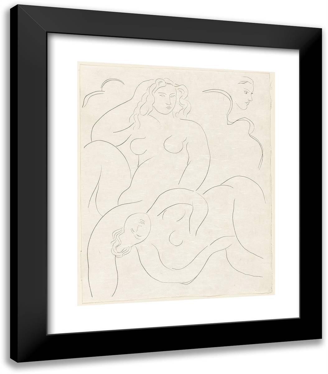 L'Apres-Midi D'Un Faune Egloue Plate Fourteen from Poesies De Mallarma 20x23 Black Modern Wood Framed Art Print Poster by Matisse, Henri