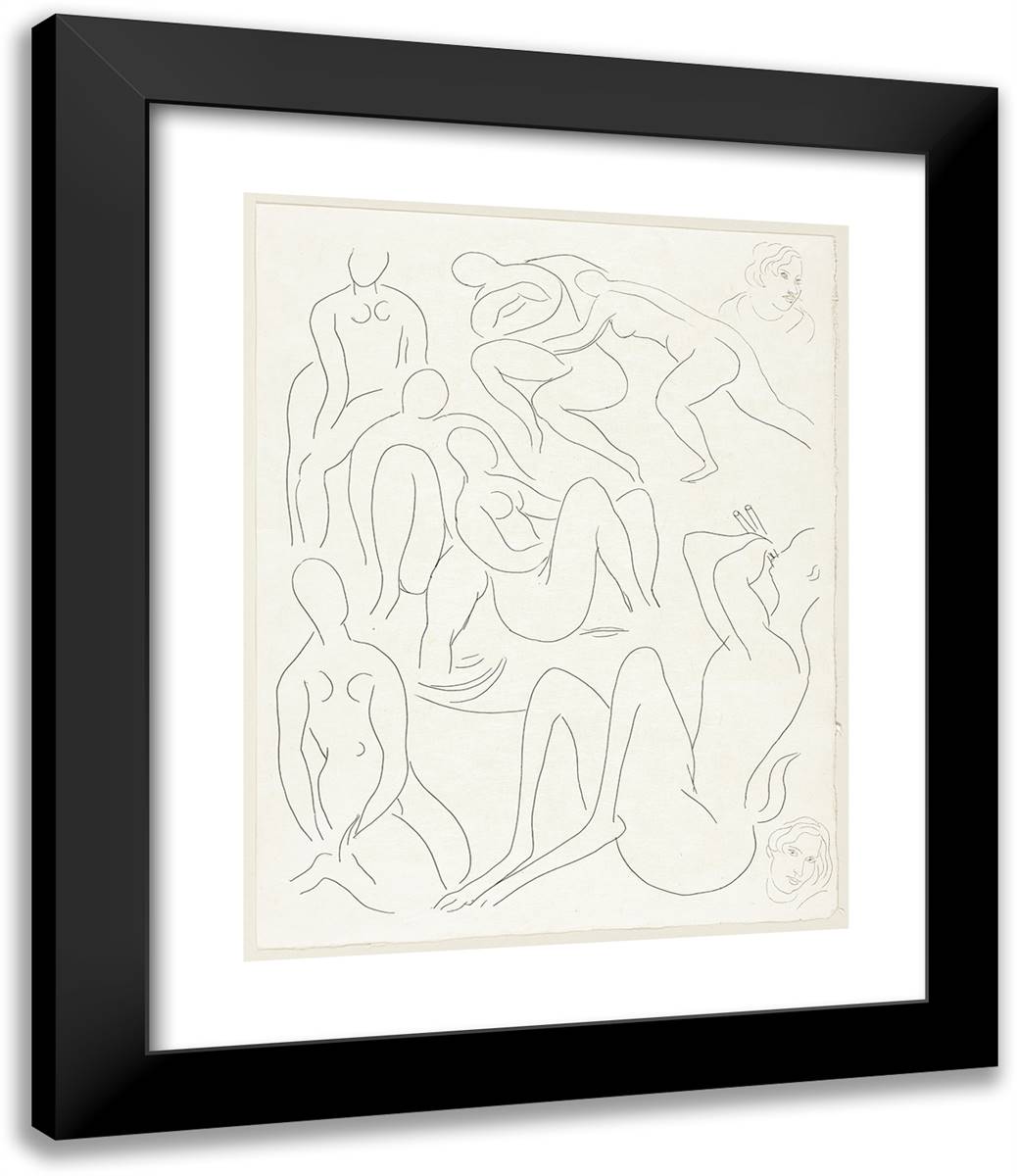 L'Apres-Midi D'Un Faune Le Faune Ll, Plate Sixteen from Poesies De Mallarma 20x24 Black Modern Wood Framed Art Print Poster by Matisse, Henri