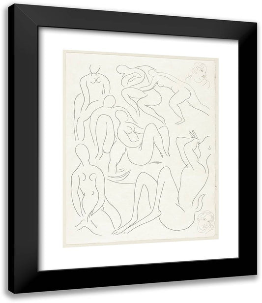 L'Apres-Midi D'Un Faune Le Faune Ll, Plate Sixteen from Poesies De Mallarma 20x24 Black Modern Wood Framed Art Print Poster by Matisse, Henri