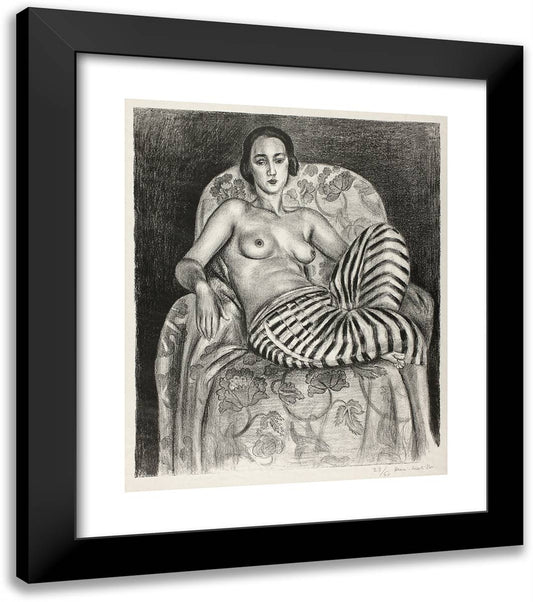 Large Odalisque in Striped Pantaloons 20x23 Black Modern Wood Framed Art Print Poster by Matisse, Henri
