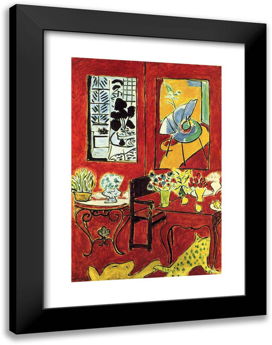 Large Red Interior 18x24 Black Modern Wood Framed Art Print Poster by Matisse, Henri