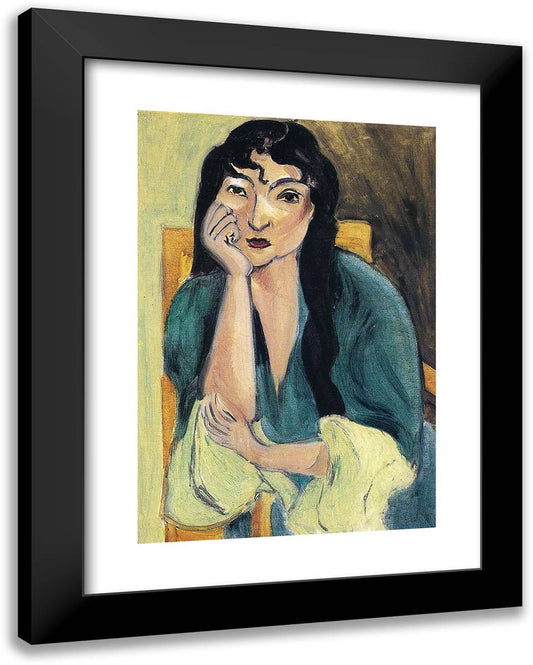Laurette in Green 19x24 Black Modern Wood Framed Art Print Poster by Matisse, Henri