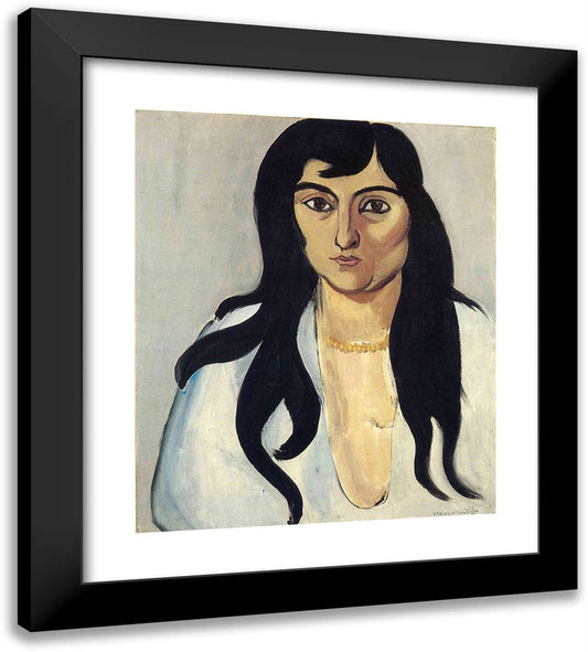 Laurette with Long Locks 20x22 Black Modern Wood Framed Art Print Poster by Matisse, Henri
