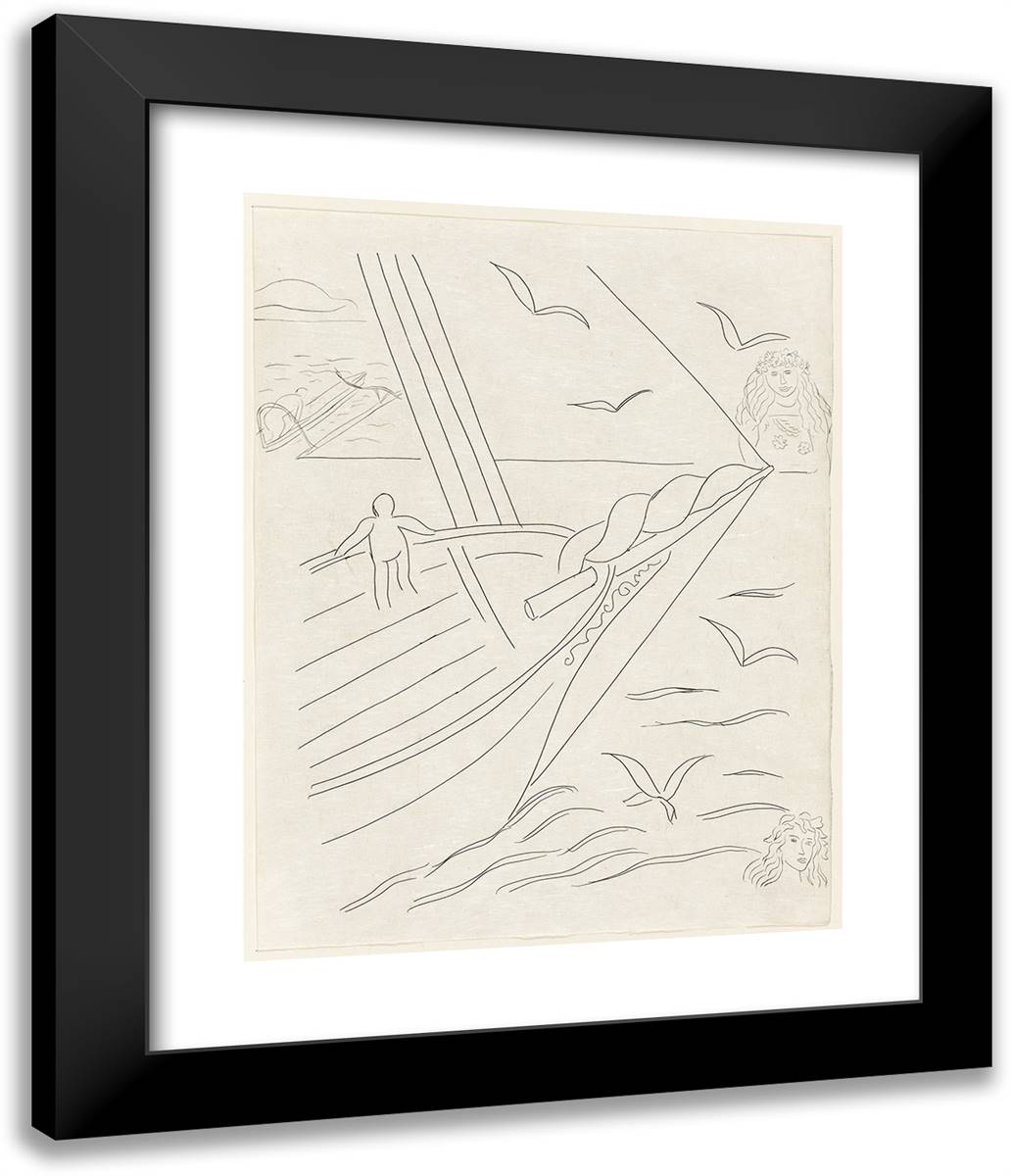 L'Azur, Plate Nine from Poesies De Mallarma 20x24 Black Modern Wood Framed Art Print Poster by Matisse, Henri