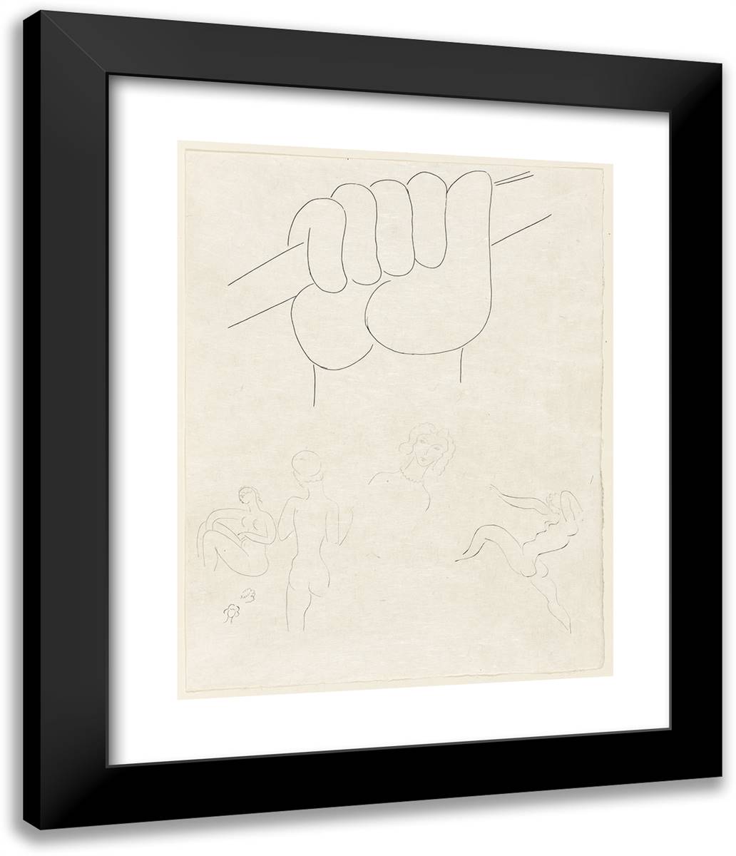 Le Guignon, Plate Two from Poesies De Mallarma 20x24 Black Modern Wood Framed Art Print Poster by Matisse, Henri