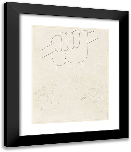 Le Guignon, Plate Two from Poesies De Mallarma 20x24 Black Modern Wood Framed Art Print Poster by Matisse, Henri