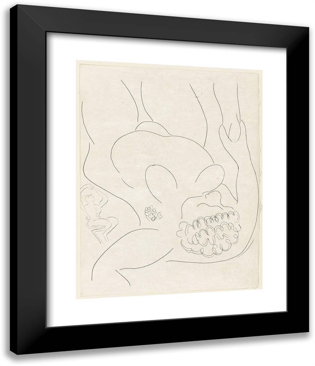 Le Pitre Cha¢Tia, Plate Four from Poesies De Mallarma 20x24 Black Modern Wood Framed Art Print Poster by Matisse, Henri