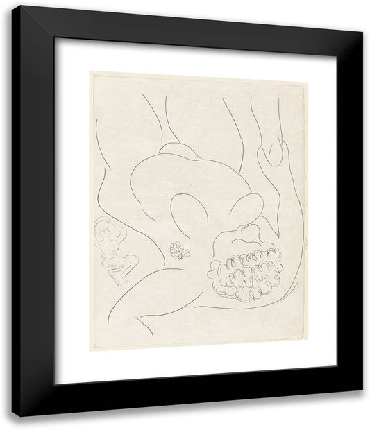Le Pitre Cha¢Tia, Plate Four from Poesies De Mallarma 20x24 Black Modern Wood Framed Art Print Poster by Matisse, Henri