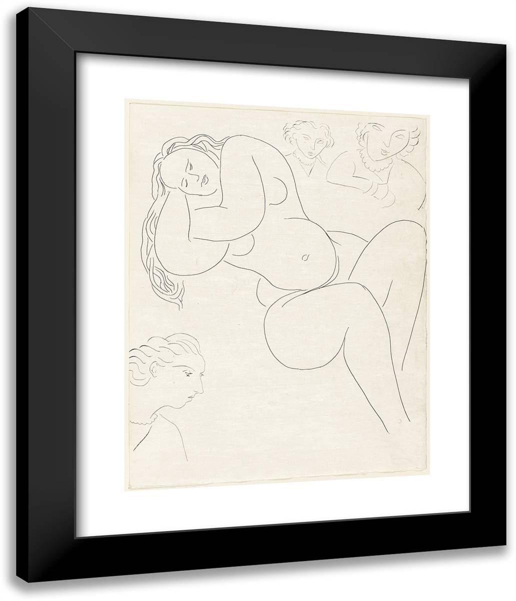 Le Sonneur, Plate Eight from Poesies De Mallarma 20x24 Black Modern Wood Framed Art Print Poster by Matisse, Henri