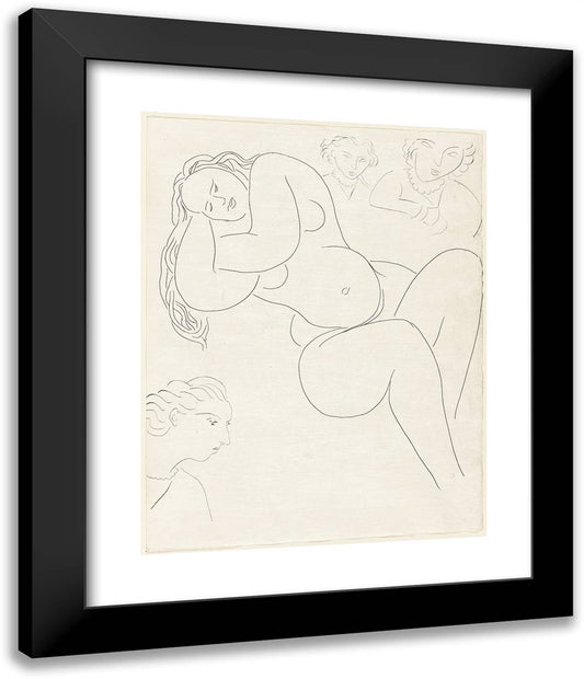 Le Sonneur, Plate Eight from Poesies De Mallarma 20x24 Black Modern Wood Framed Art Print Poster by Matisse, Henri