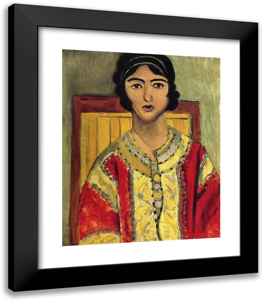 Lorette with a Red Dress 20x23 Black Modern Wood Framed Art Print Poster by Matisse, Henri