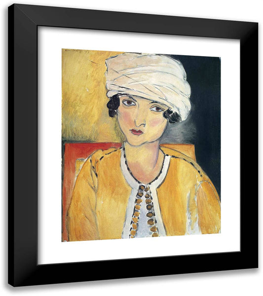 Lorette with Turban and Yellow Vest 20x23 Black Modern Wood Framed Art Print Poster by Matisse, Henri