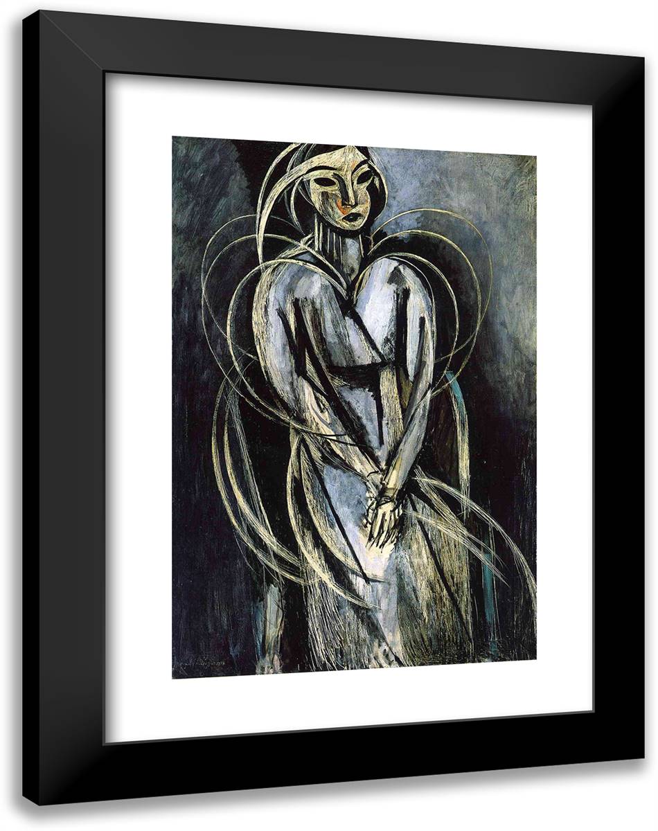 Madame Yvonne Landsberg 18x24 Black Modern Wood Framed Art Print Poster by Matisse, Henri