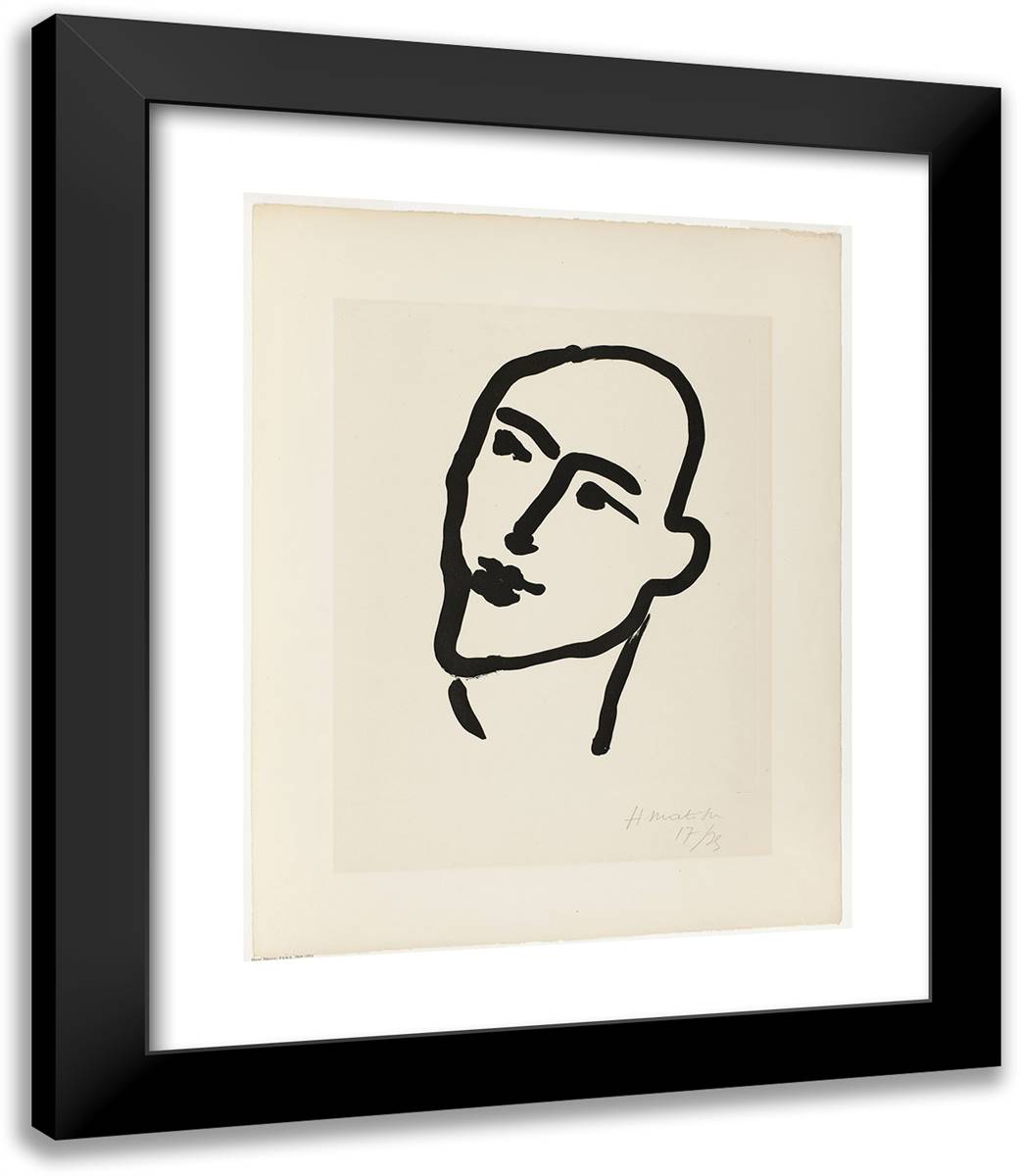 Nadia. Mask 20x23 Black Modern Wood Framed Art Print Poster by Matisse, Henri