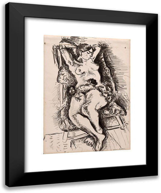 Nude in a Folding Chair 20x24 Black Modern Wood Framed Art Print Poster by Matisse, Henri