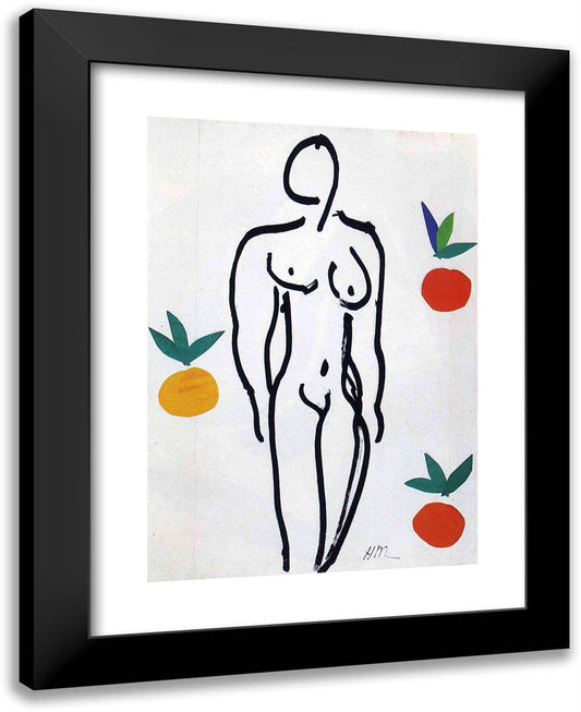 Nude with Oranges 19x24 Black Modern Wood Framed Art Print Poster by Matisse, Henri