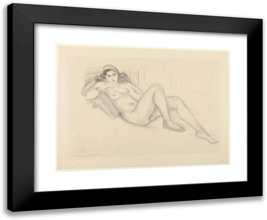 Nude with Turban 24x20 Black Modern Wood Framed Art Print Poster by Matisse, Henri