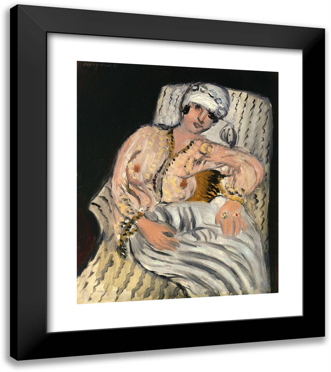 Odalisque 20x23 Black Modern Wood Framed Art Print Poster by Matisse, Henri
