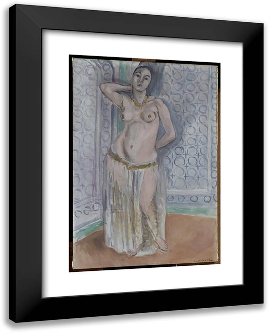 Odalisque in Blue or White Slave 19x24 Black Modern Wood Framed Art Print Poster by Matisse, Henri