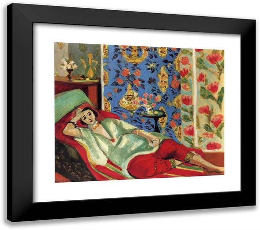 Odalisque in Red Trousers 23x20 Black Modern Wood Framed Art Print Poster by Matisse, Henri