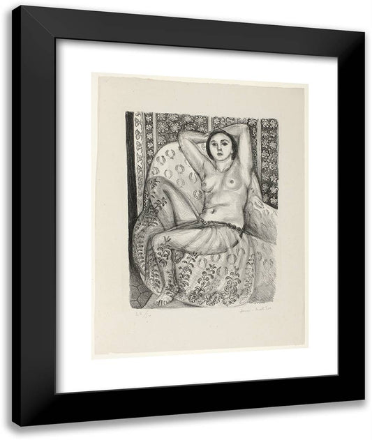 Odalisque Seated in Tulle Skirt 20x24 Black Modern Wood Framed Art Print Poster by Matisse, Henri
