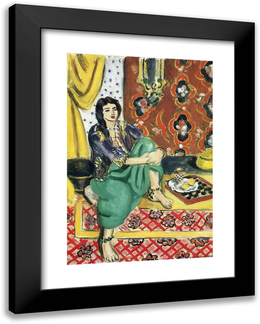 Odalisque Sitting with Board 19x24 Black Modern Wood Framed Art Print Poster by Matisse, Henri