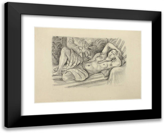 Odalisque with Magnolia 24x19 Black Modern Wood Framed Art Print Poster by Matisse, Henri