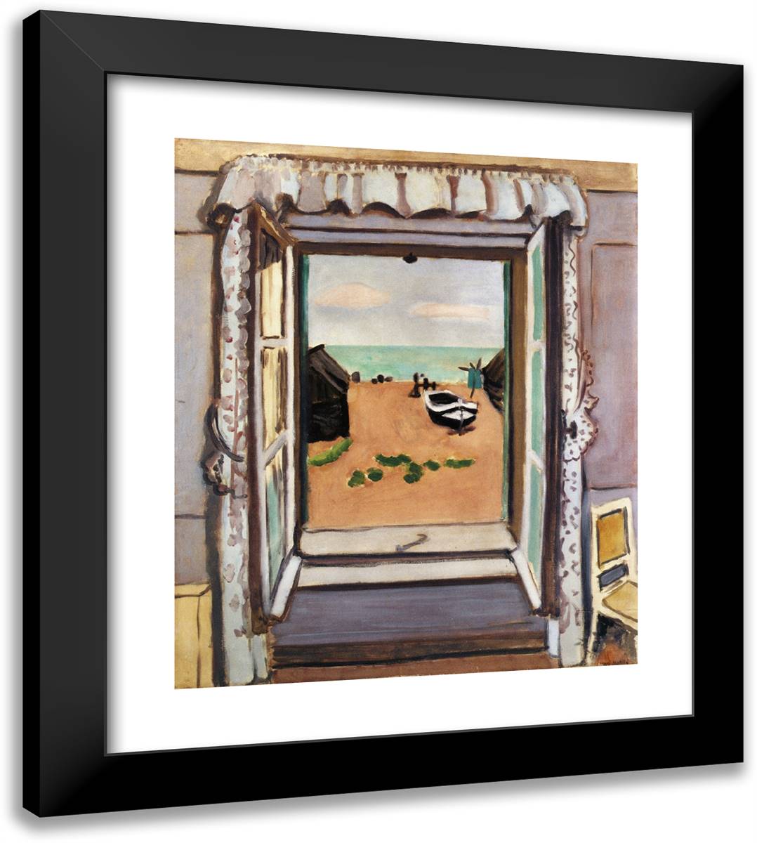 Open Window, Etretat 20x22 Black Modern Wood Framed Art Print Poster by Matisse, Henri