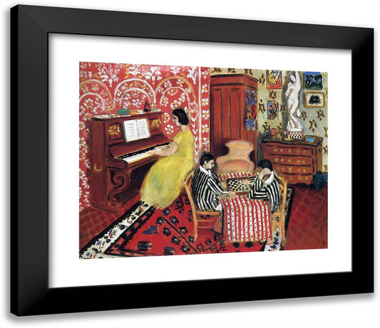 Pianist and Checker Players 23x20 Black Modern Wood Framed Art Print Poster by Matisse, Henri